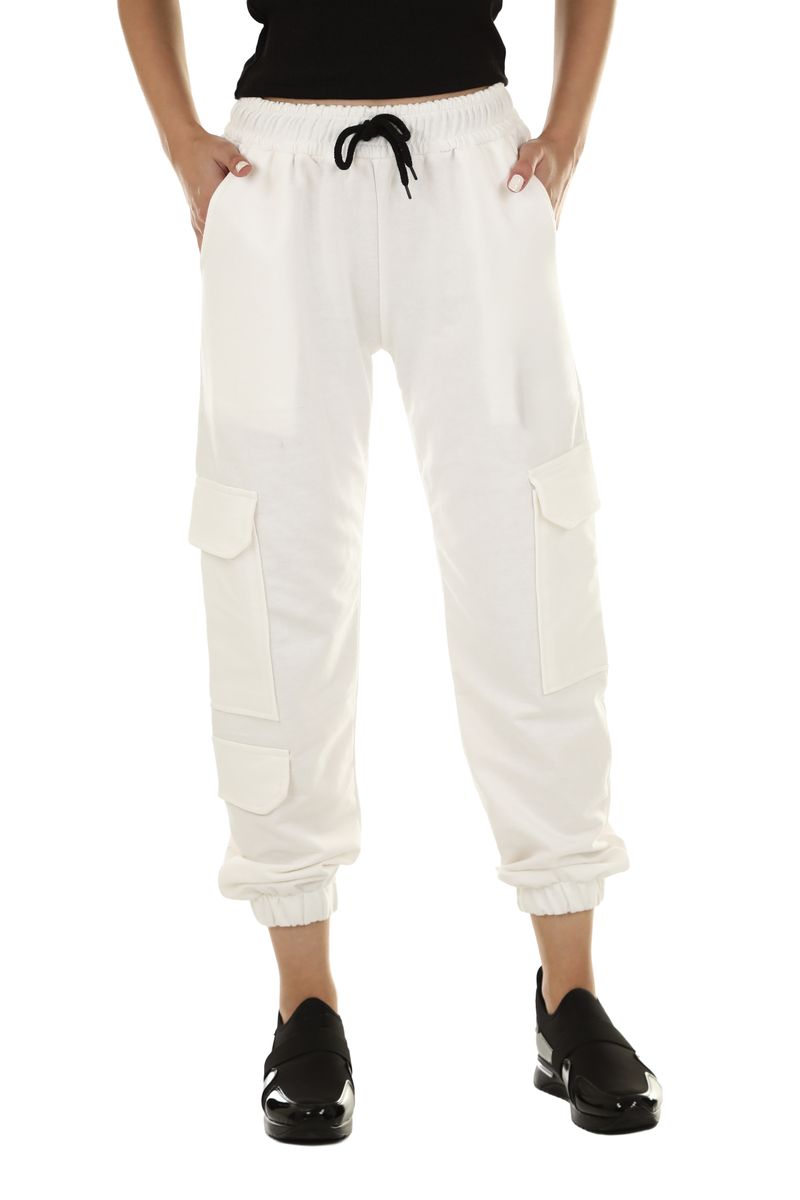 Pantalón Cargo Blanco Oversize