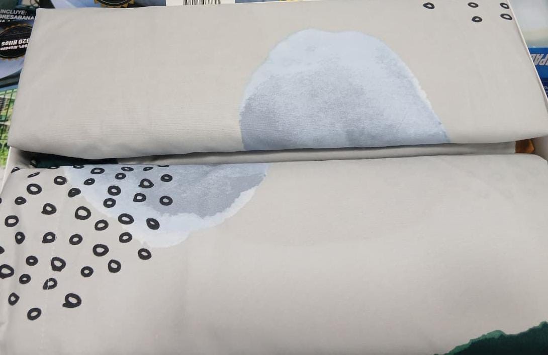 Sábana Estampada Acuarela Gris